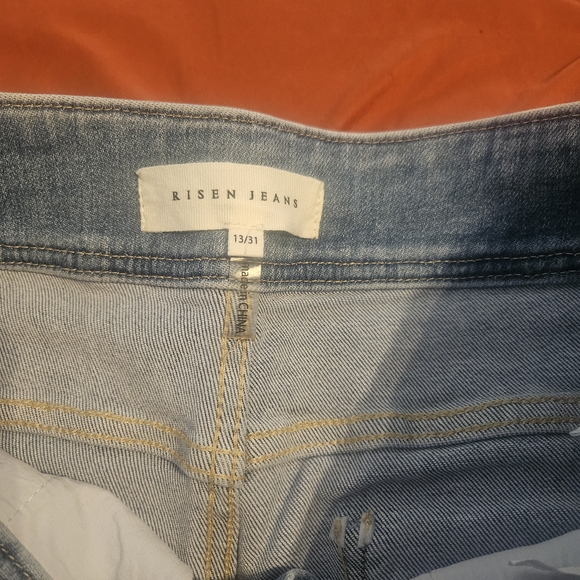 High-Rise Light Blue Wide Leg Jeans for Women Risen - Picture 3 of 4